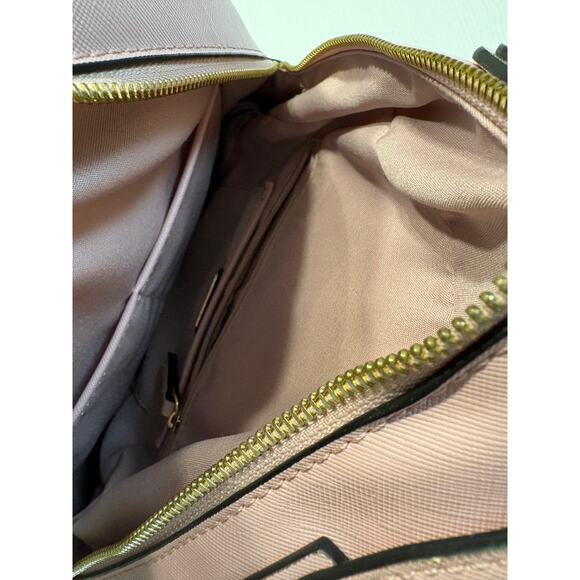 ALDO Pink Faux Leather Glitter Embellished Purse Backpack Sparkly Fur Keychain - Picture 9 of 11